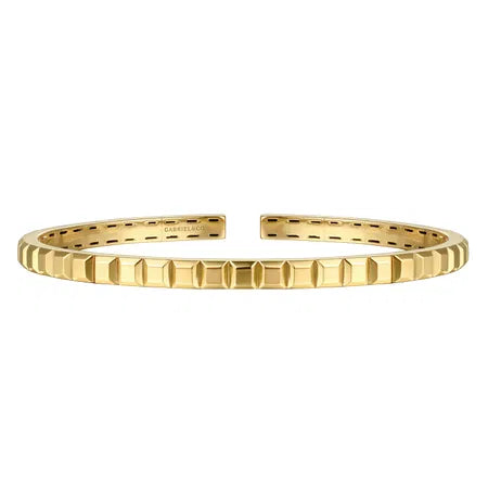 14K Yellow Plain Gold Split Bangle Bracelet