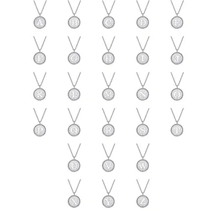 925 Sterling Silver Bujukan Punch out Initial A Medallion Pendant Necklace