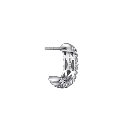 925 Sterling Silver Bujukan Shrimp J Hoop Earrings