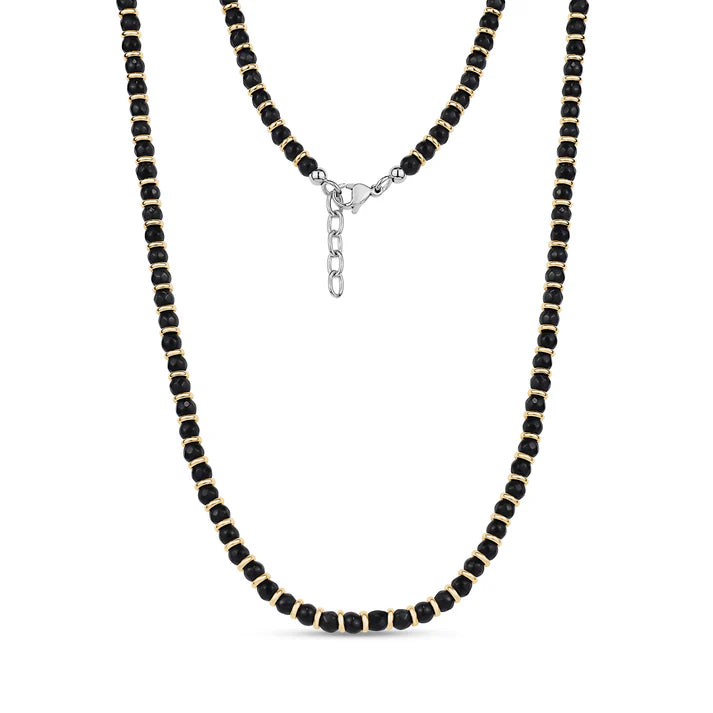 BLACK & GOLD BEAD NECKLACE