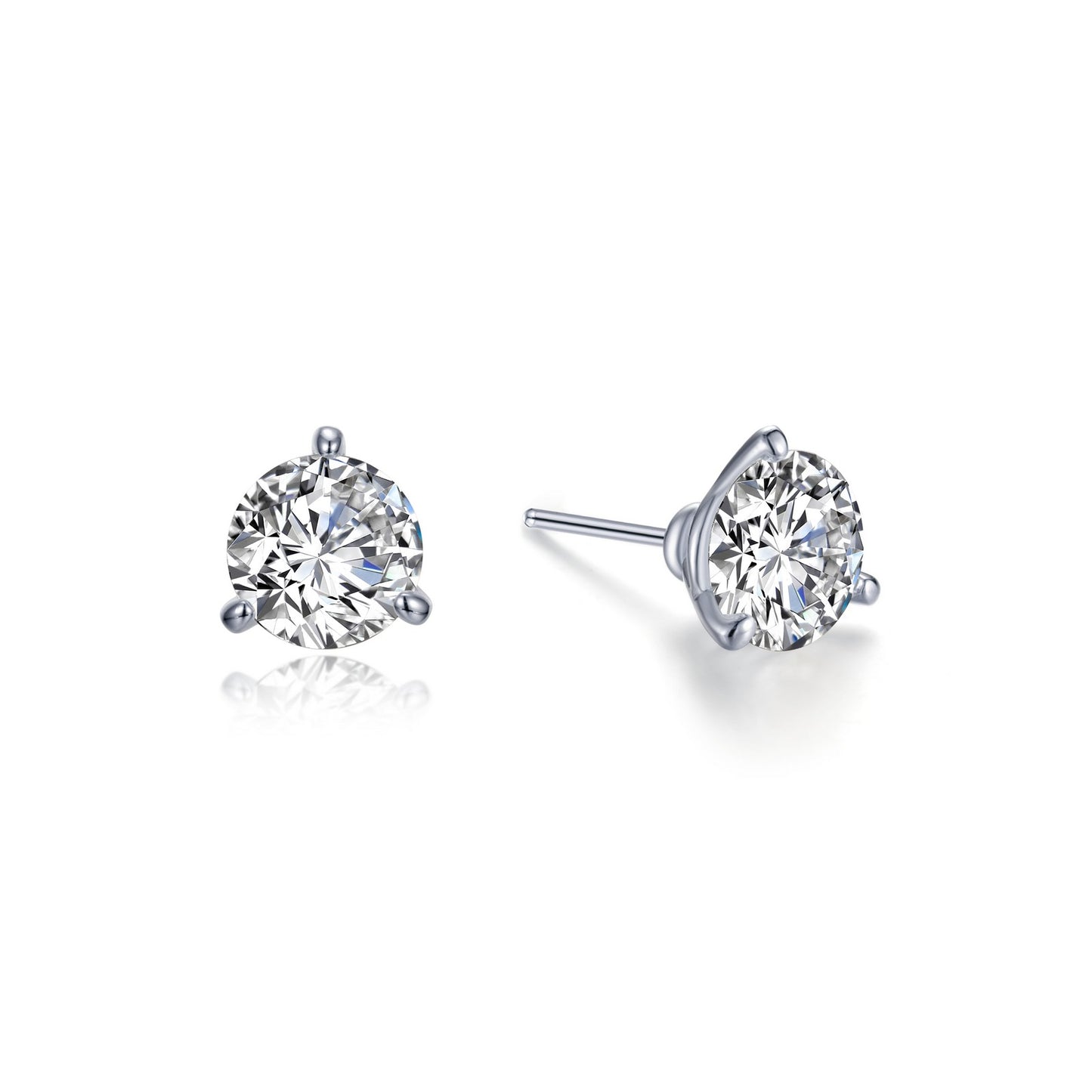 1.5 CTW 3 Prong Martini Stud Earrings