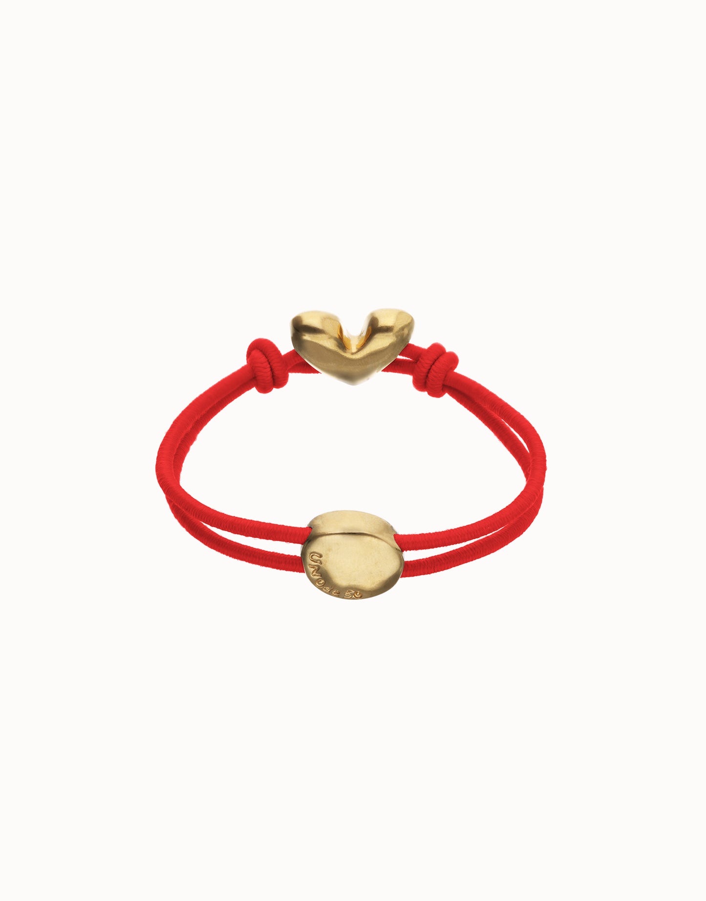 Red elastic thread bracelet with heart