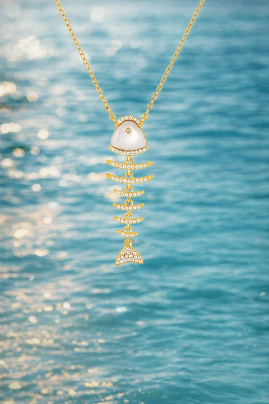 Elevated Fish Mother of Pearl Necklace