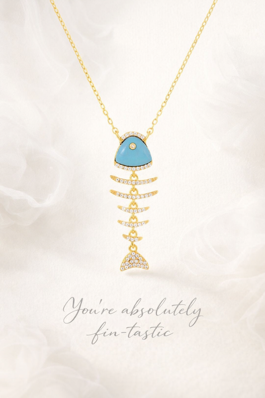 Elevated Fish Turquoise Necklace