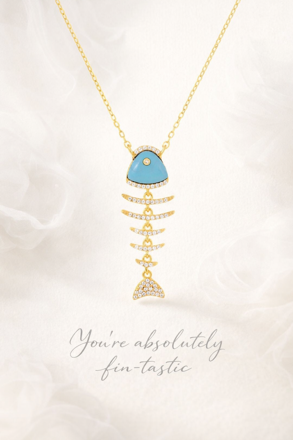 Elevated Fish Turquoise Necklace