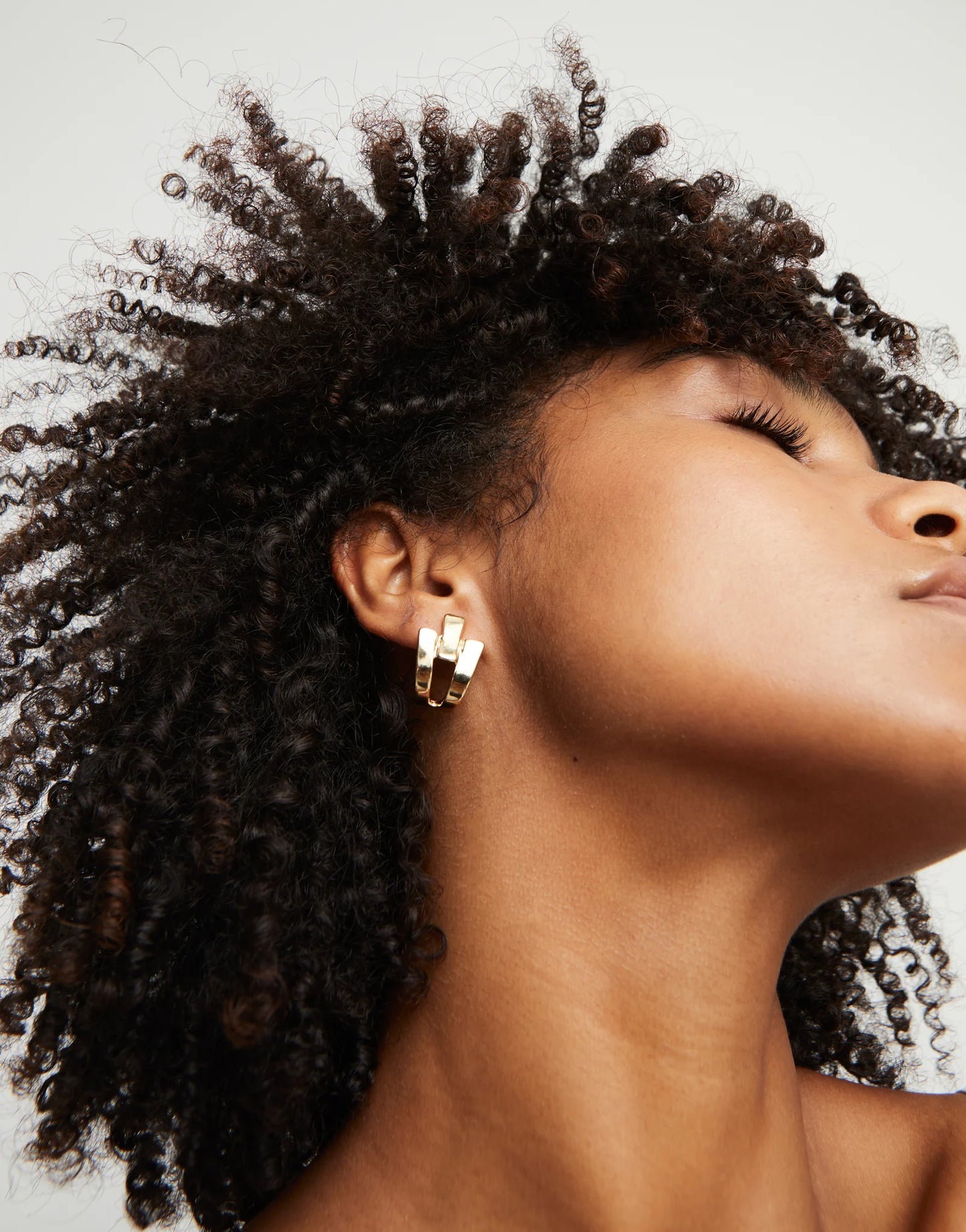 Triple-Curve Stud Earrings