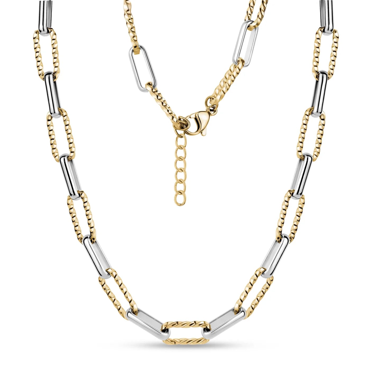 TWO TONE LINK NECKLACE