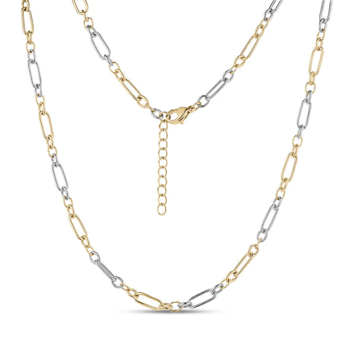 TWO TONE PAPERCLIP NECKLACE