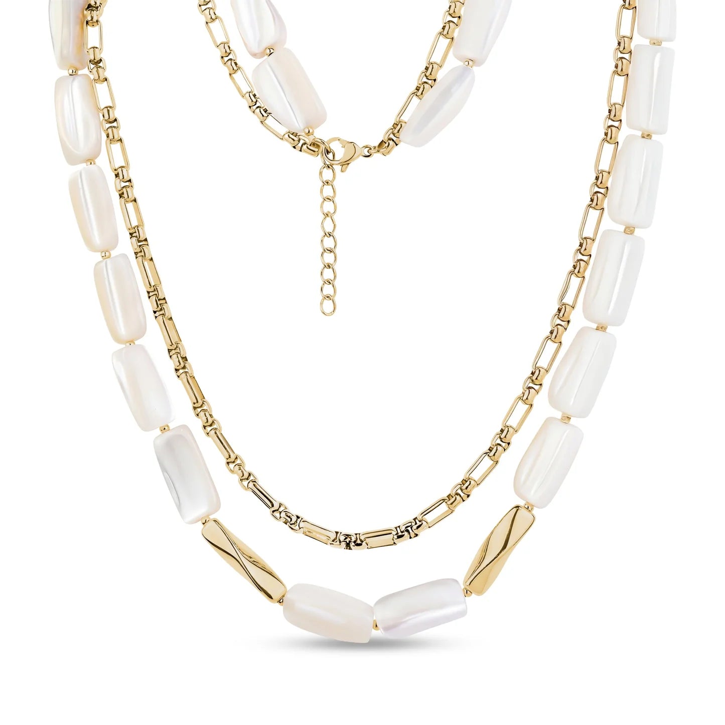 PEARLESCENT BAR LINK NECKLACE
