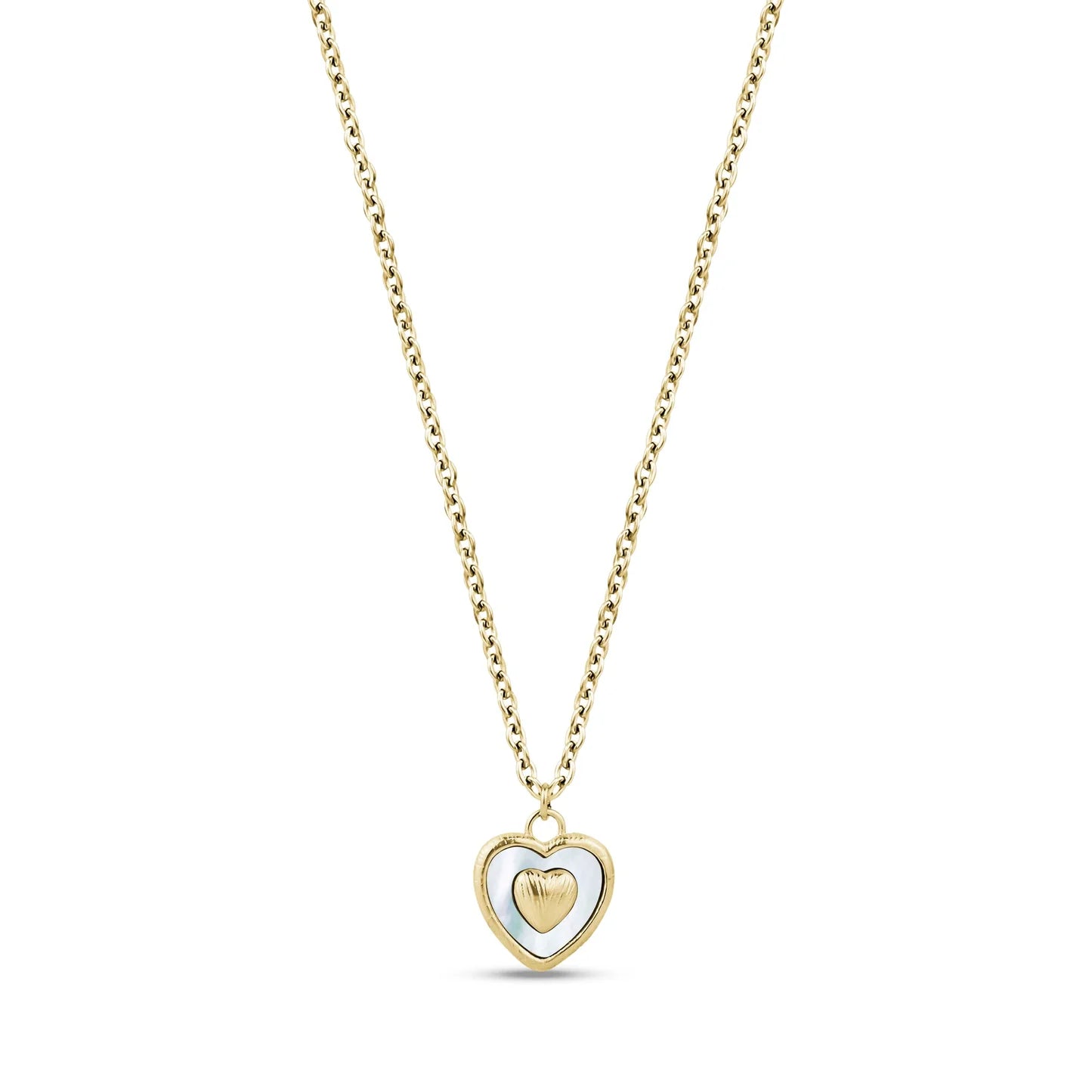 TEXTURED HEART PENDANT NECKLACE