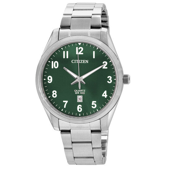 Quartz Green Dial Stainless Steel Men's Watch