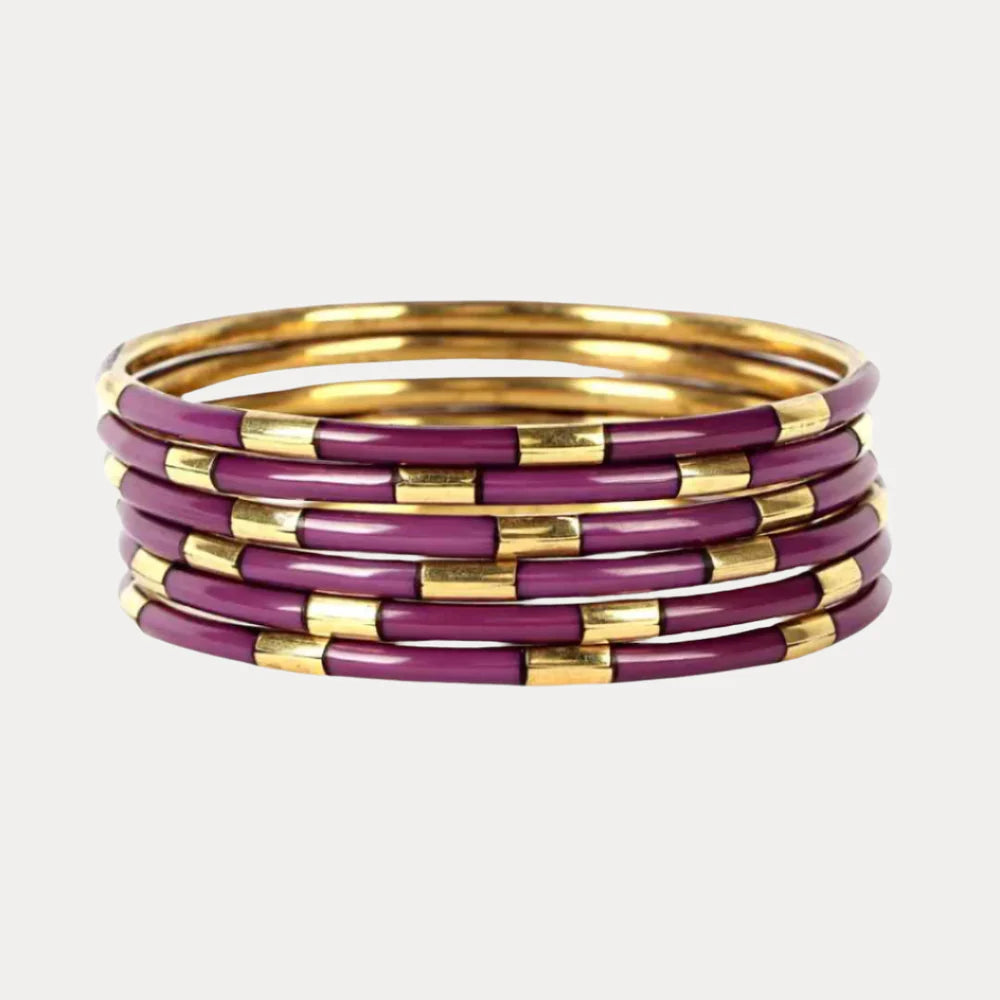 Amethyst Veda Bangles - Set of 6