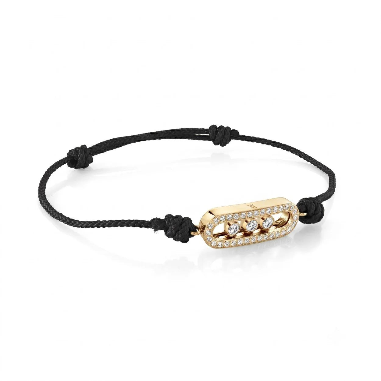 TRIPLE CZ GOLD ADJUSTABLE CORD BRACELET