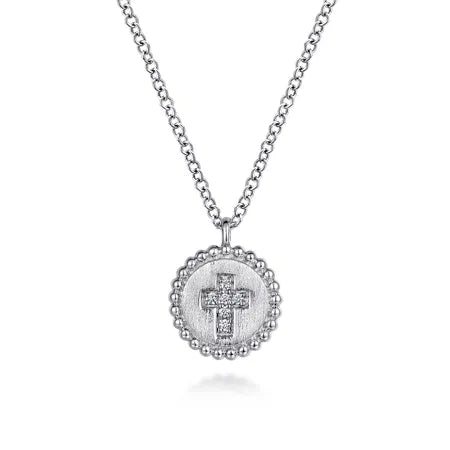 925 Sterling Silver Bujukan Diamond Cross Pendant Necklace
