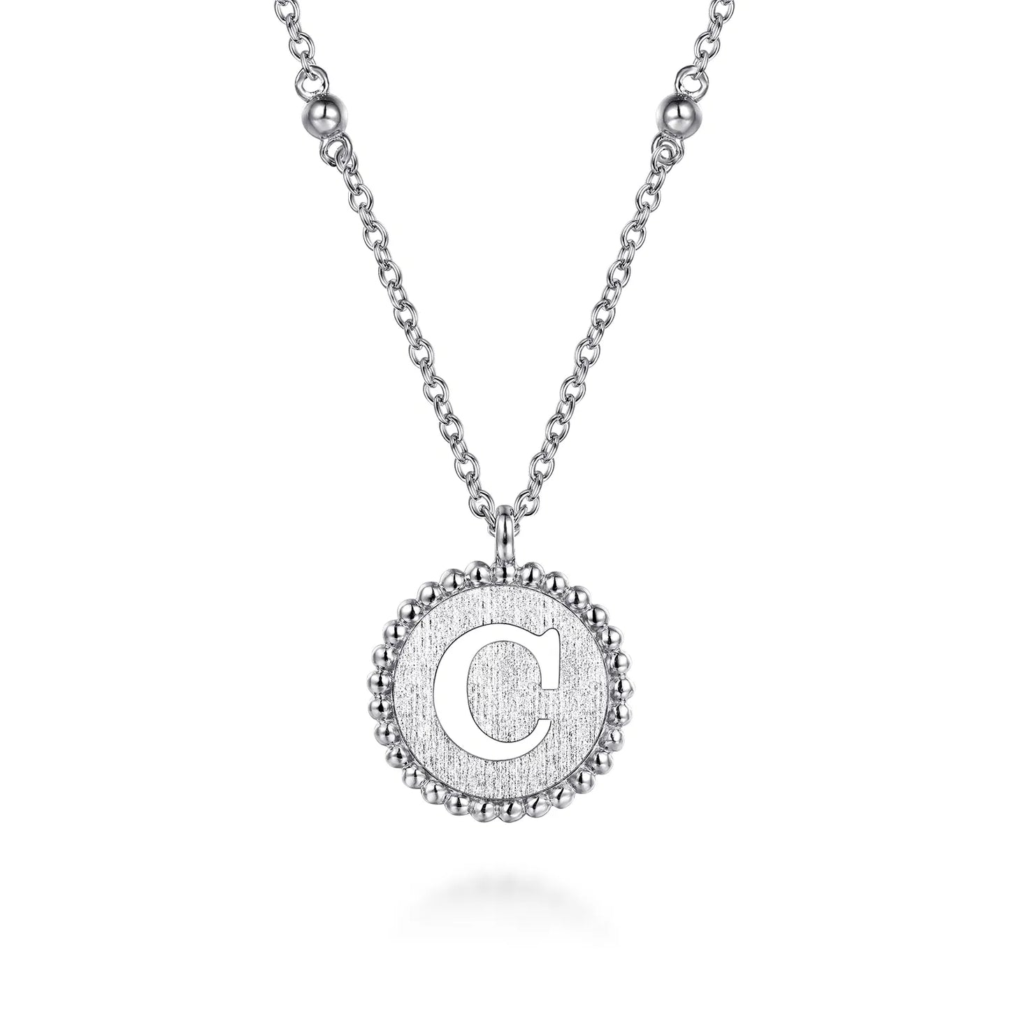 925 Sterling Silver Bujukan Punch out Initial A Medallion Pendant Necklace