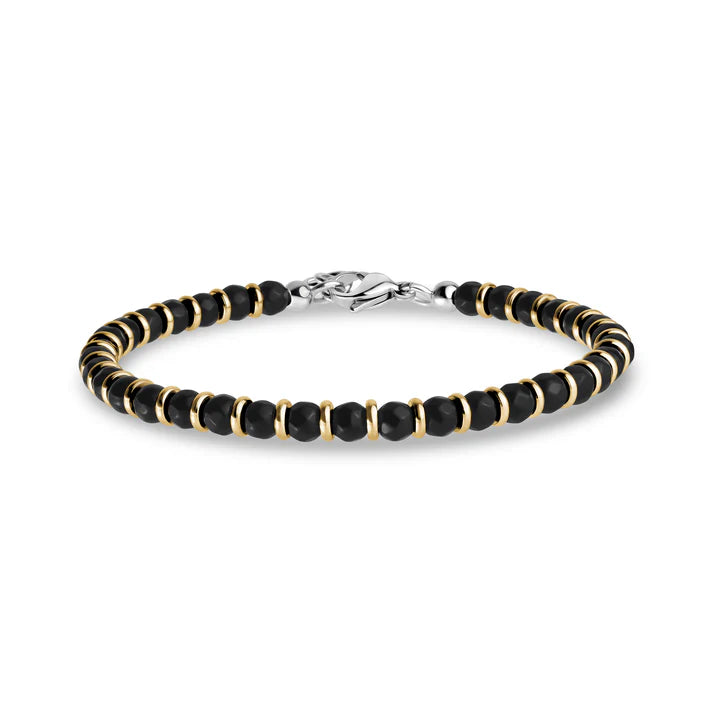 BLACK & GOLD BEAD BRACELET