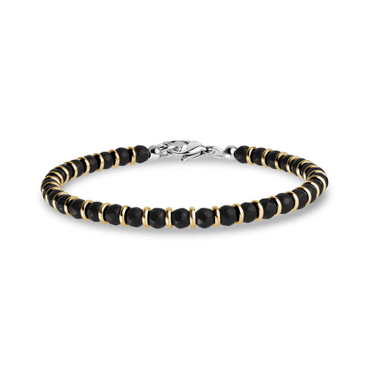 BLACK & GOLD BEAD BRACELET