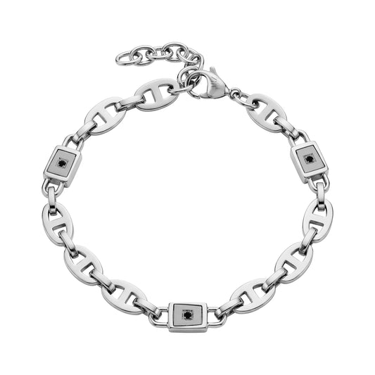 BLACK STONE LINK BRACELET BLACK STONE LINK BRACELET
