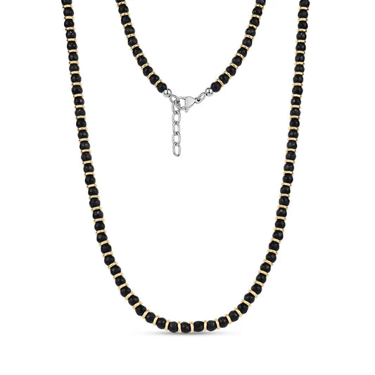 BLACK & GOLD BEAD NECKLACE
