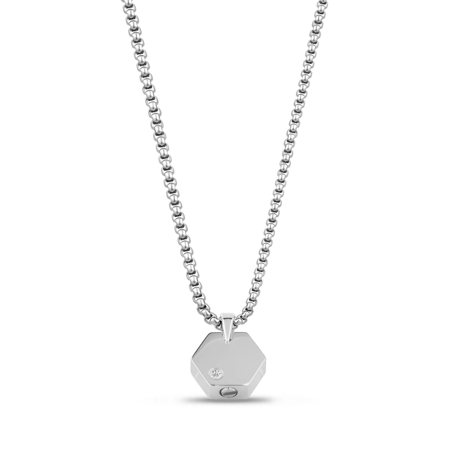 LAB GROWN DIAMOND HEXAGON CREMATION PENDANT