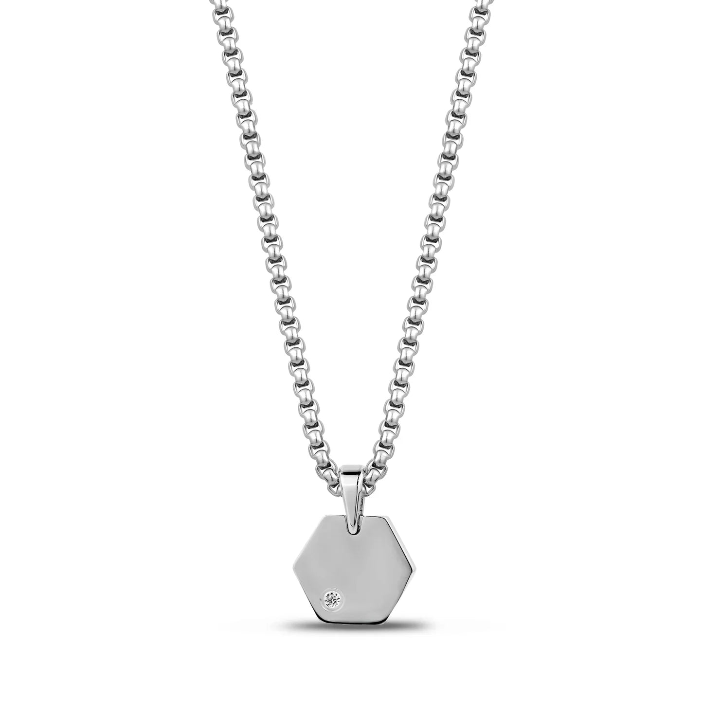 LAB GROWN DIAMOND HEXAGON CREMATION PENDANT
