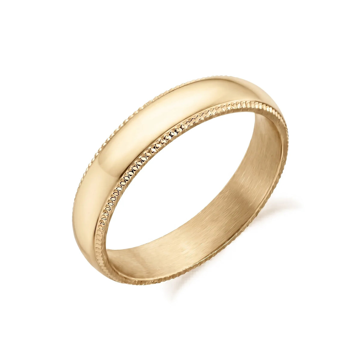 5MM ROUNDED BEADED WEDDING BAND