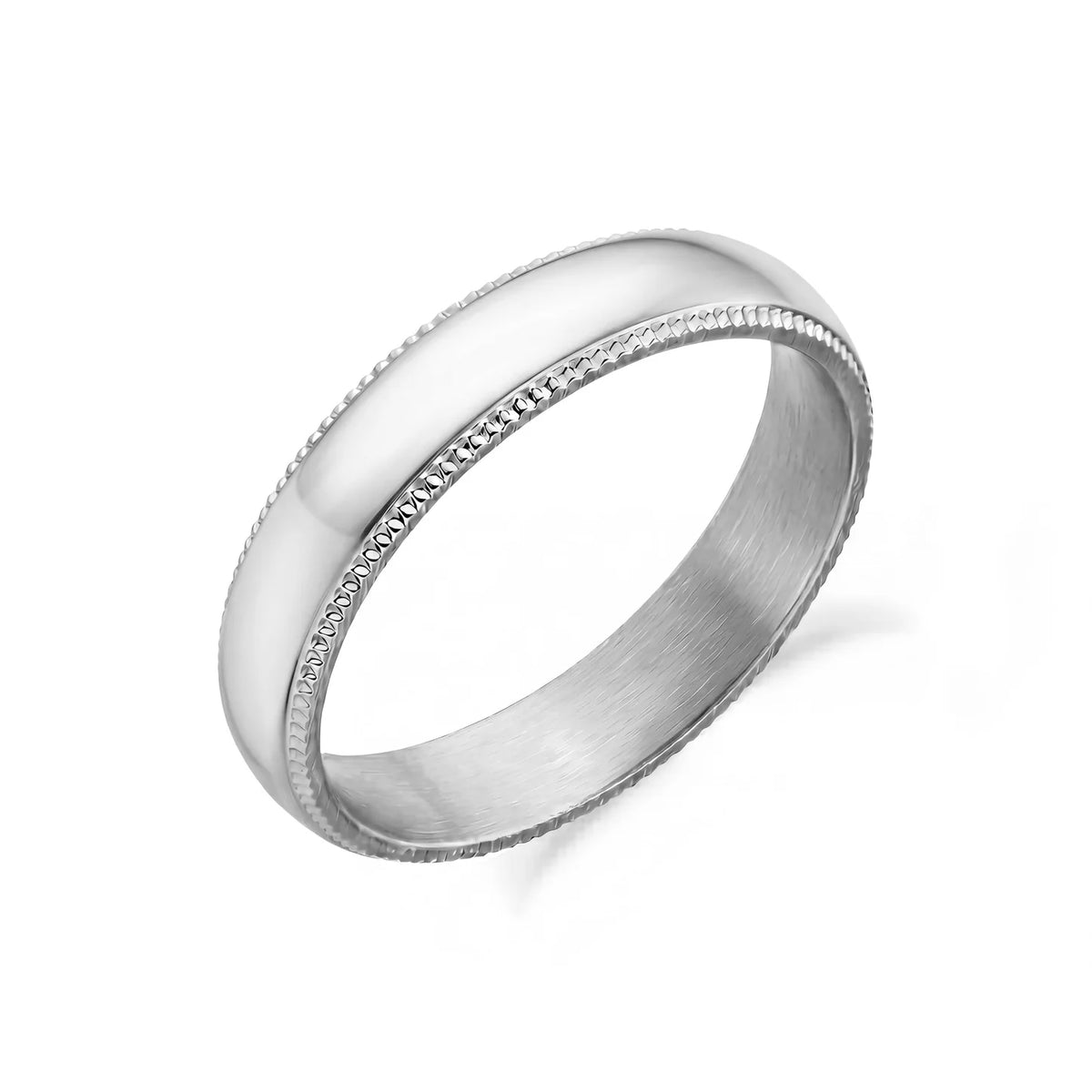 5MM ROUNDED BEADED WEDDING BAND