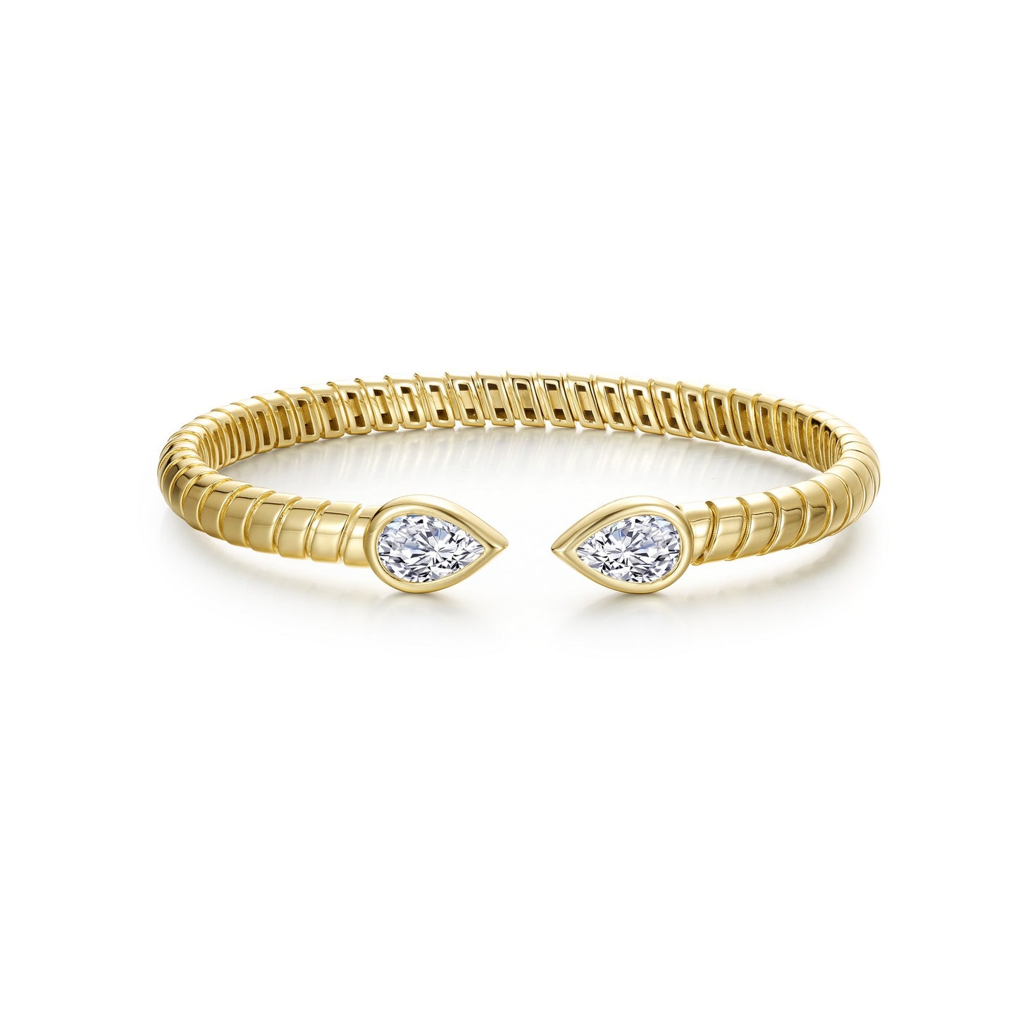 Bezel Teardrop Cuff