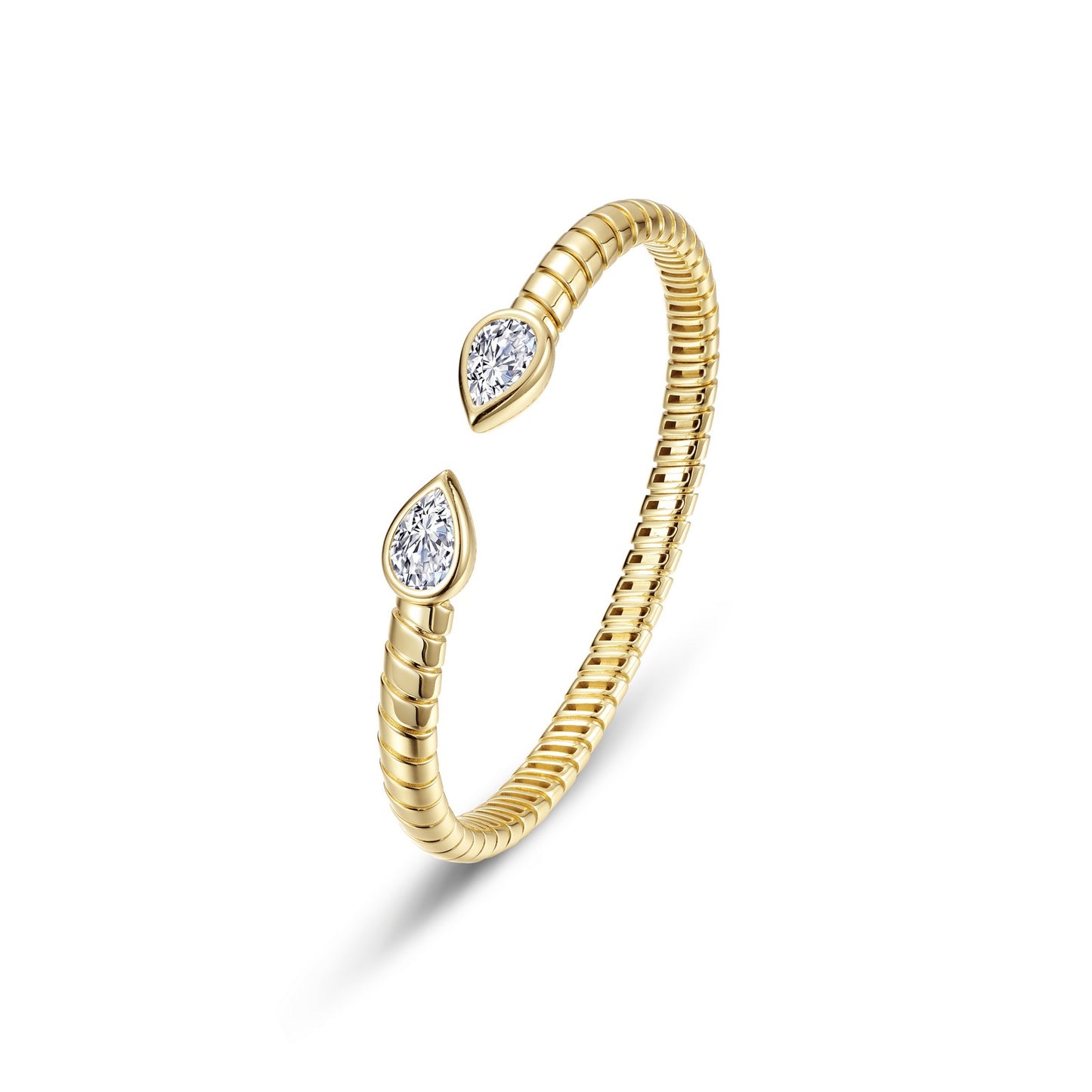 Bezel Teardrop Cuff