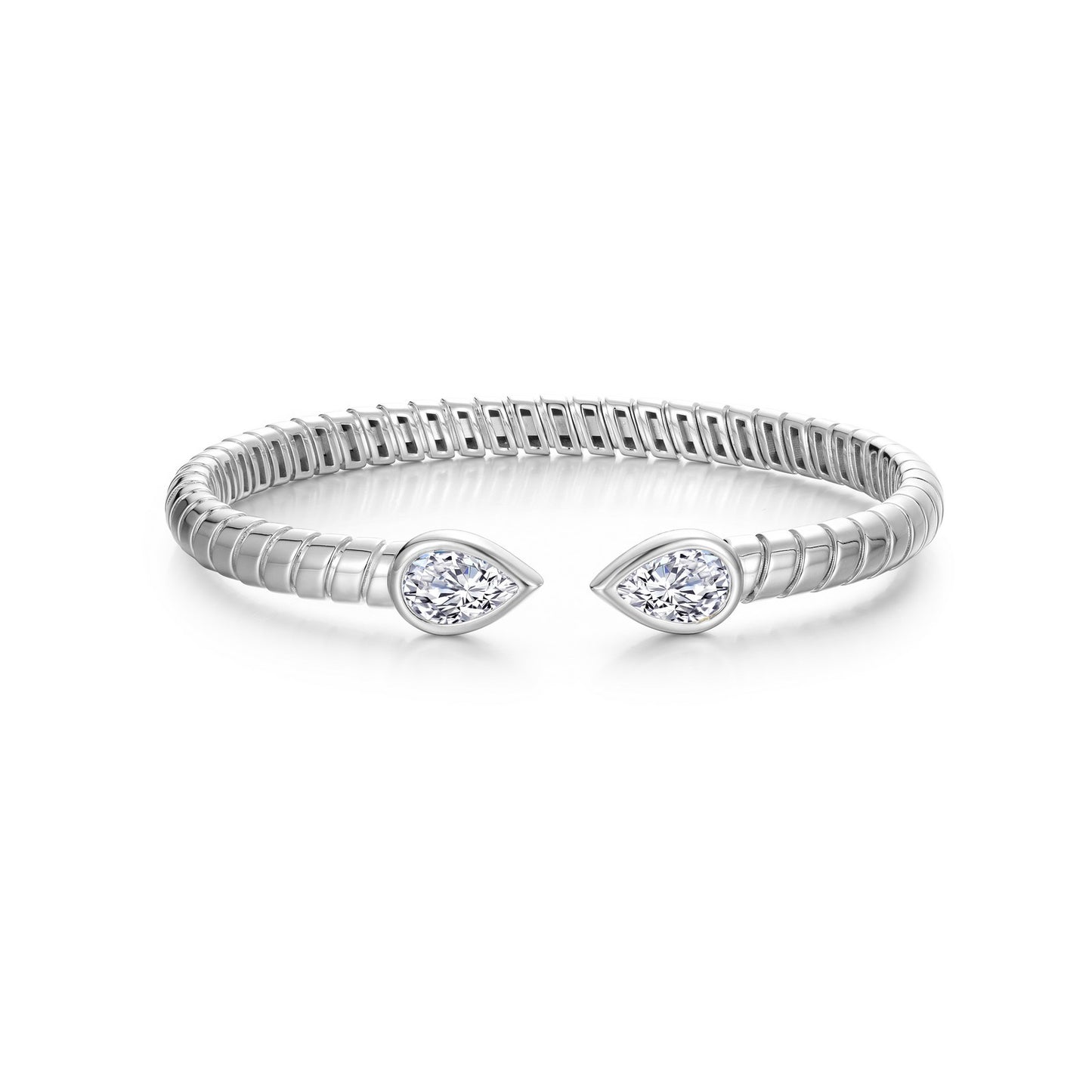 Bezel Teardrop Cuff