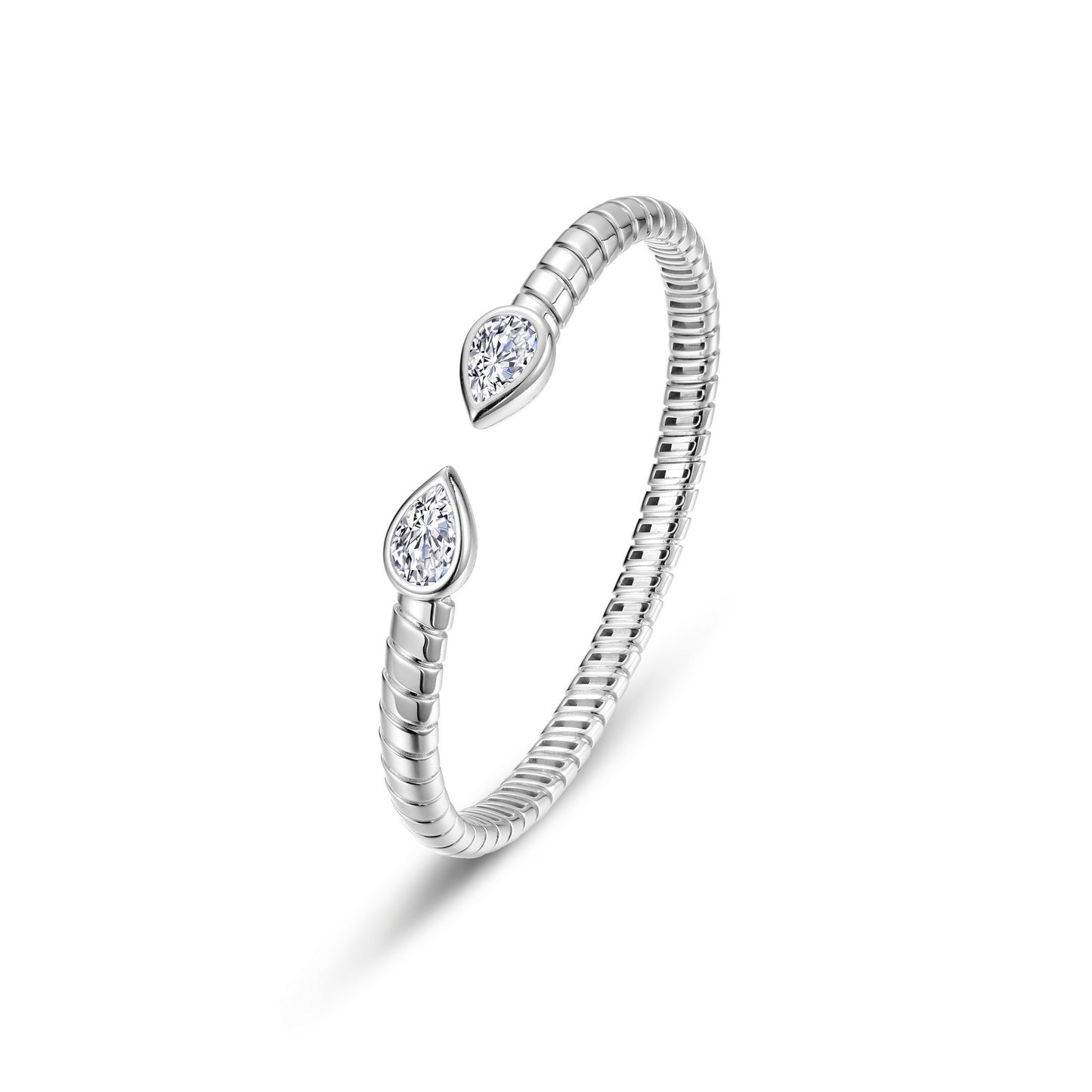 Bezel Teardrop Cuff