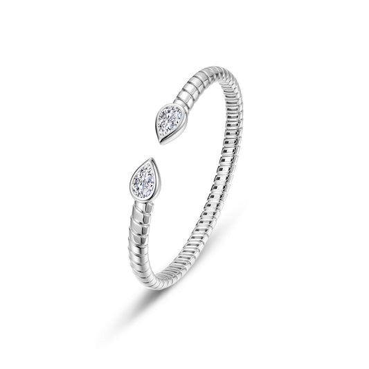 Bezel Teardrop Cuff