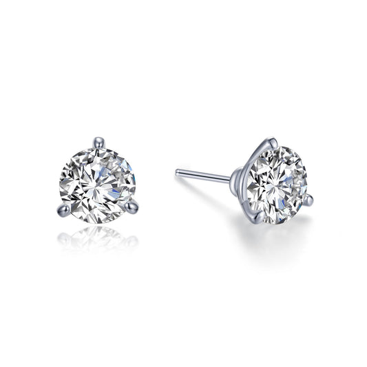 2.5 CTW 3 Prong Martini Stud Earrings