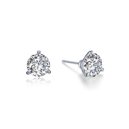 1.5 CTW 3 Prong Martini Stud Earrings