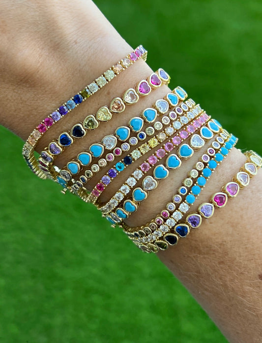 HALF RAINBOW TENNIS BRACELET