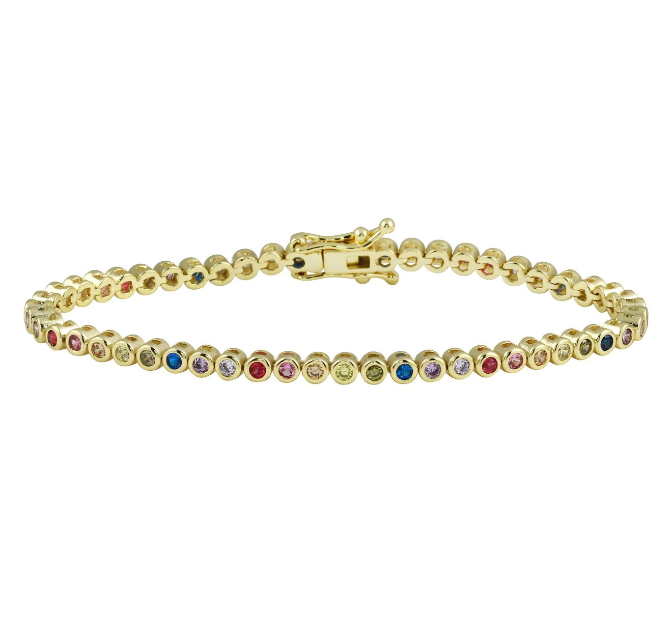 Mini Rainbow Bezel Tennis Bracelet