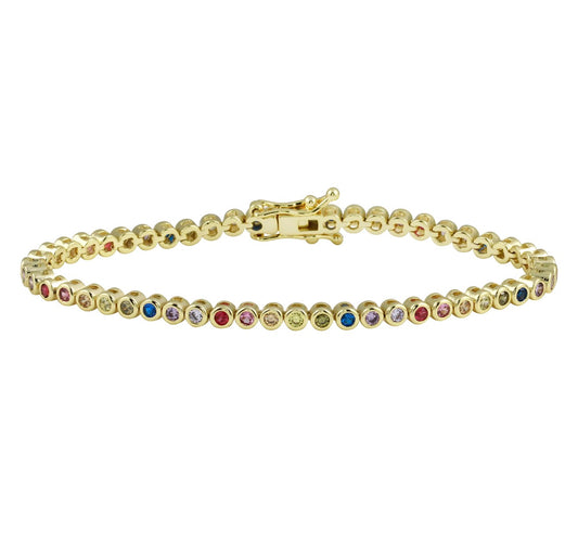 Mini Rainbow Bezel Tennis Bracelet
