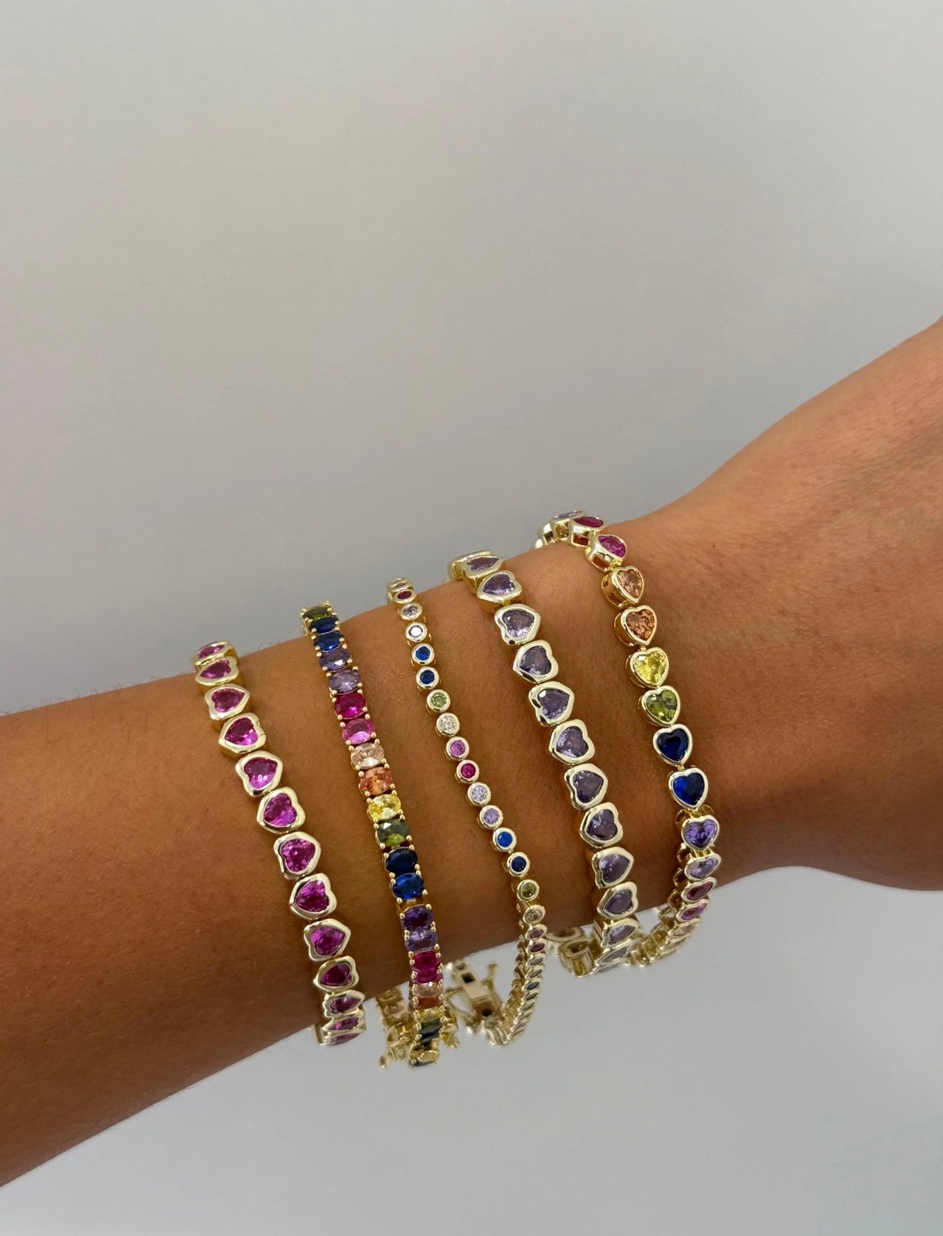 Rainbow Oval Tennis Bracelet