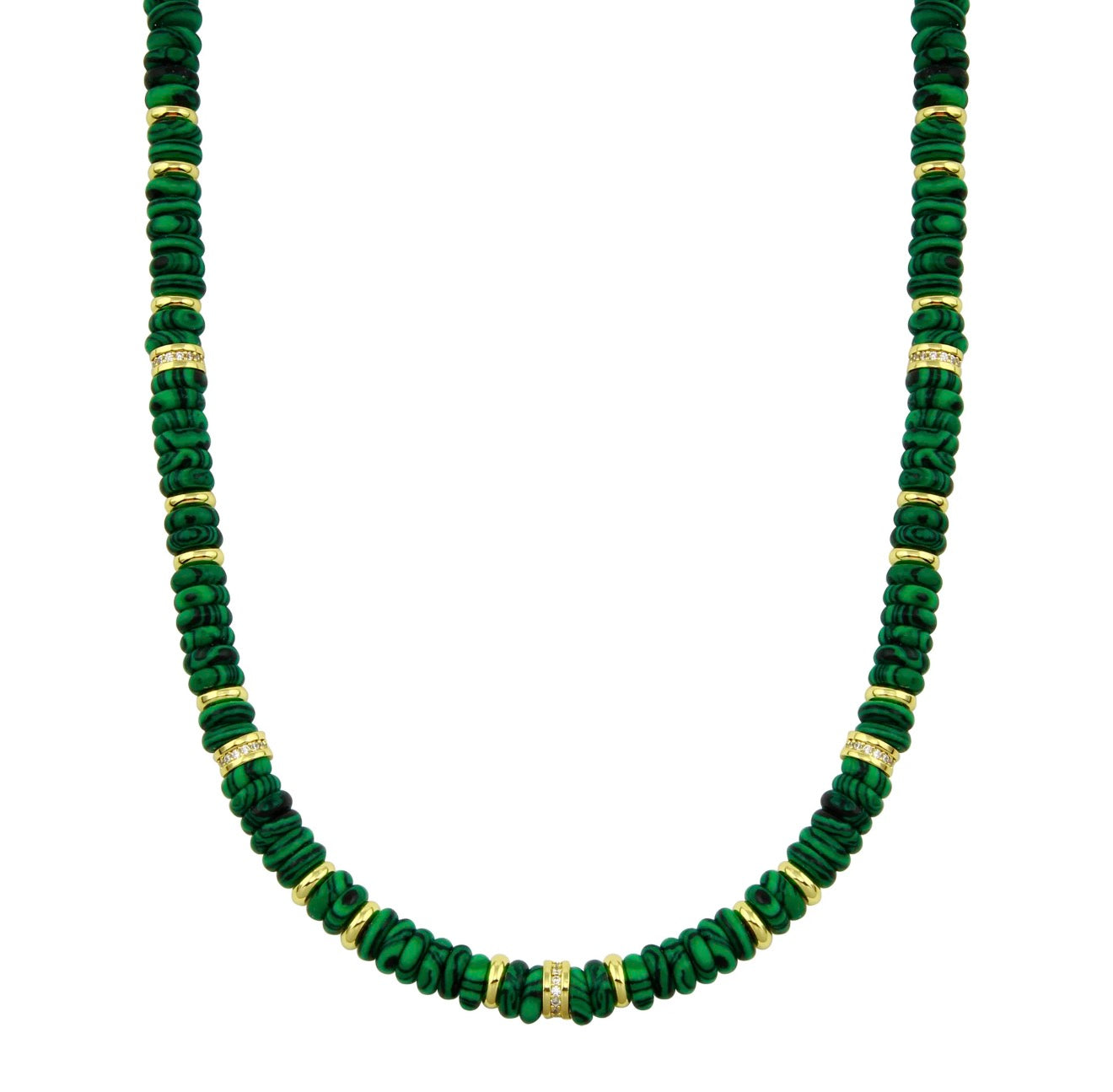 Malachite Pukka Necklace