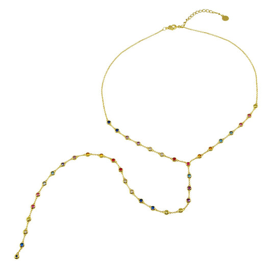 Rainbow Bezel Lariat