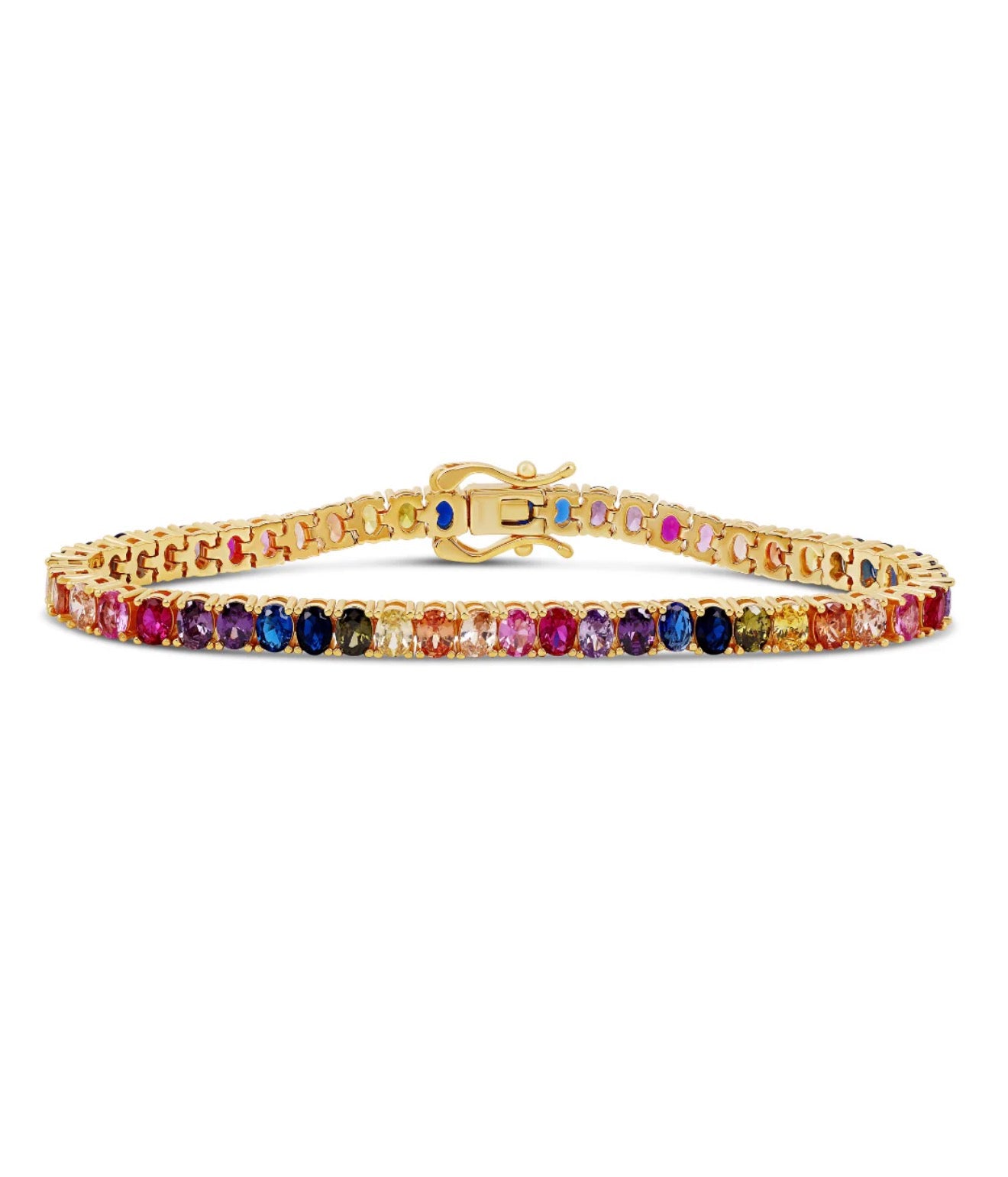 Rainbow Oval Tennis Bracelet