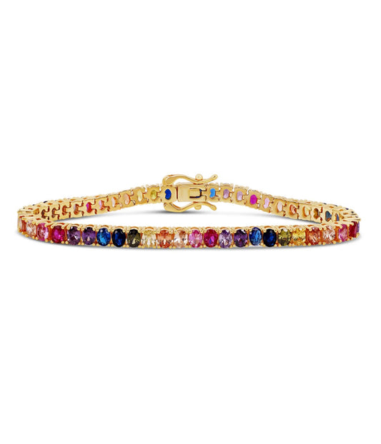 Rainbow Oval Tennis Bracelet
