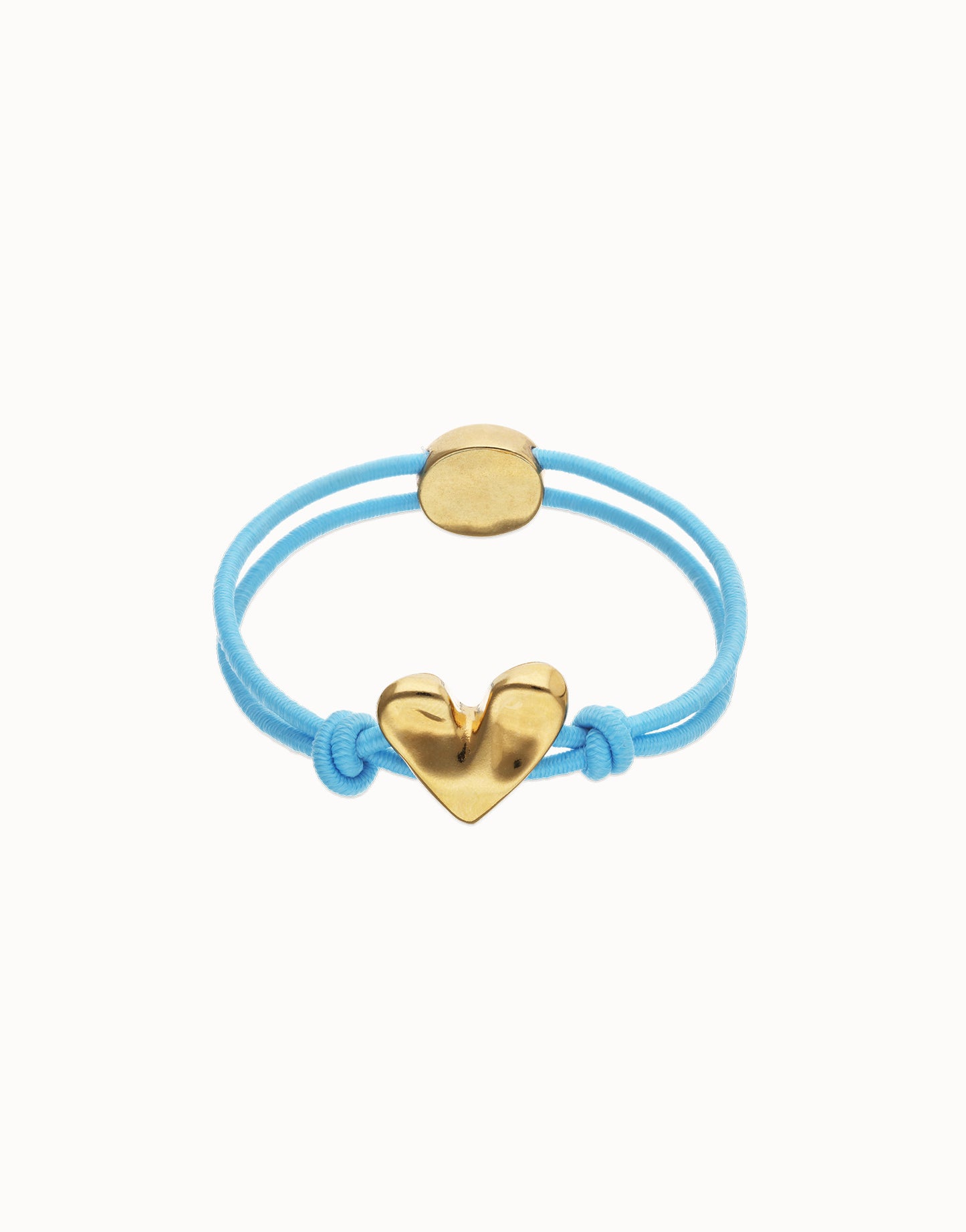 Blue elastic thread bracelet with heart
