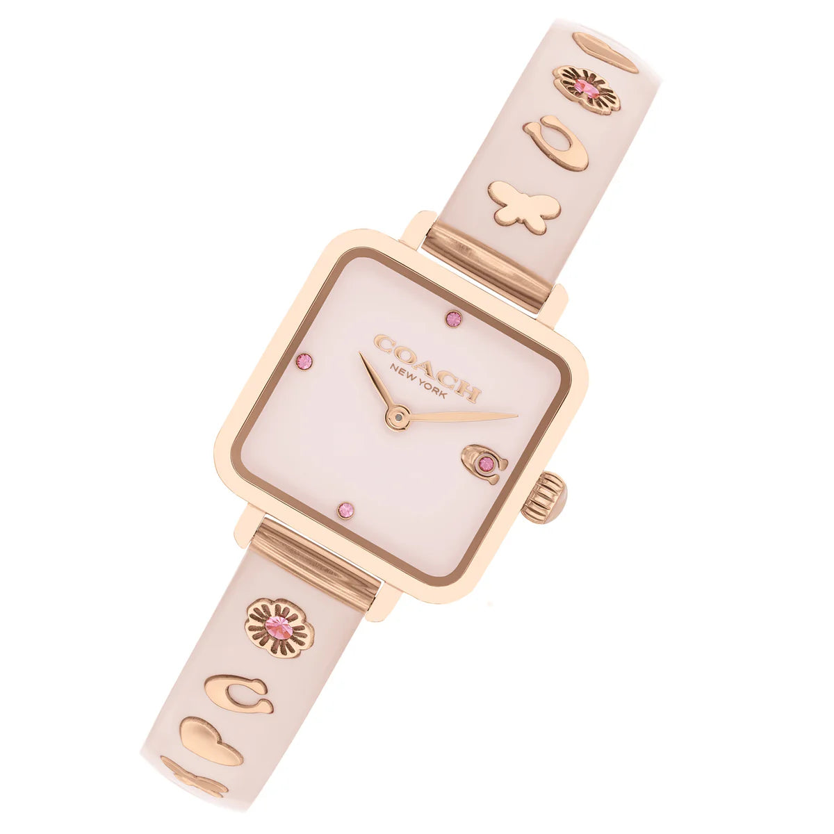 Rose Gold Steel & Blush Plastic & Crystal Dial