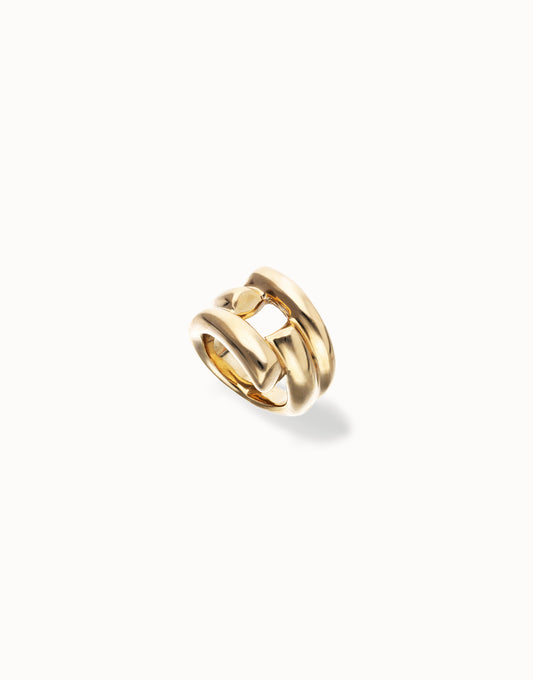 Ring with four intertwined organic shapes