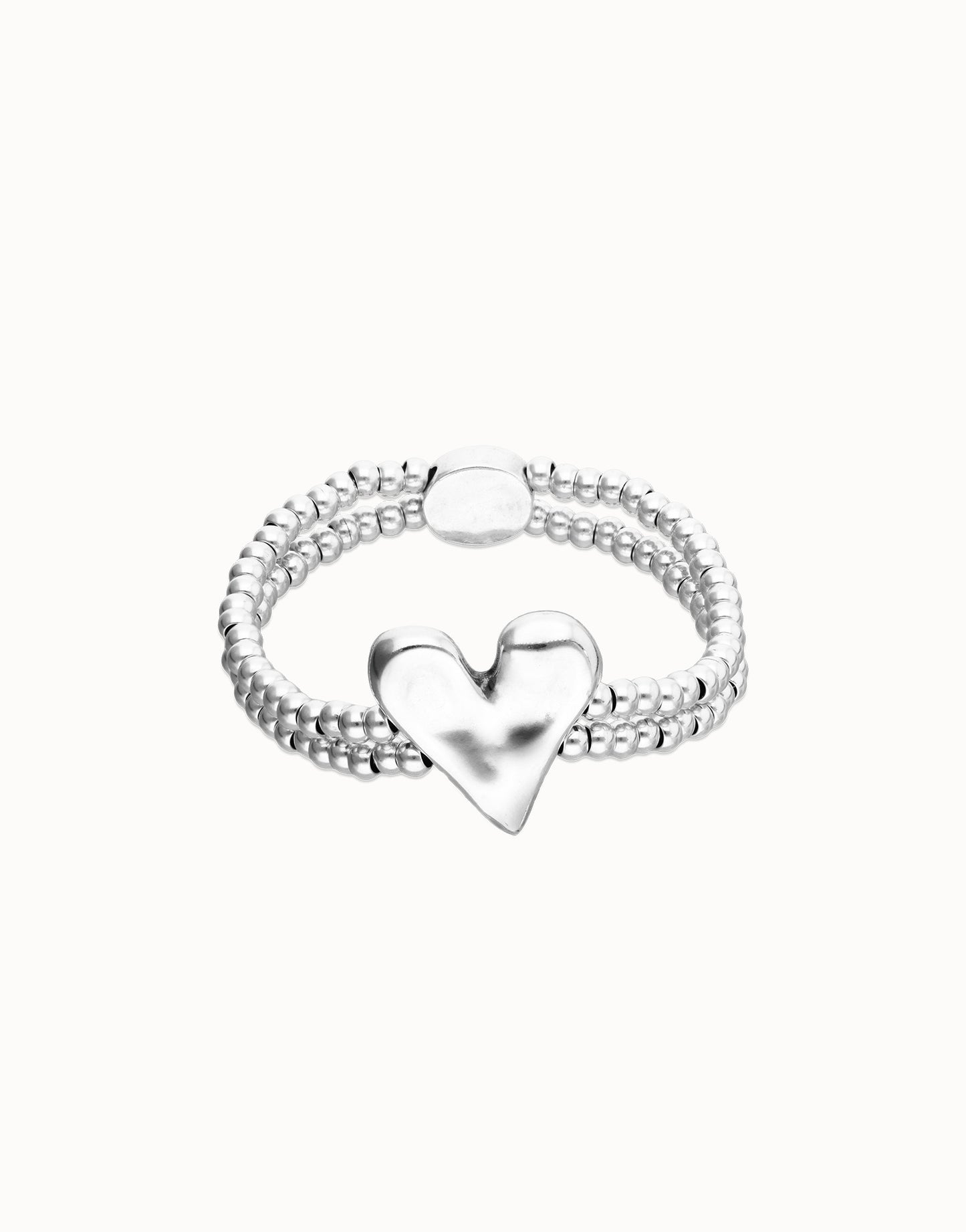 Double elastic bracelet with heart detail