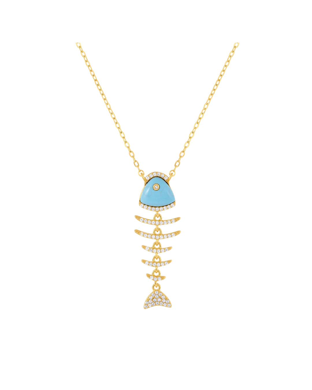 Elevated Fish Turquoise Necklace