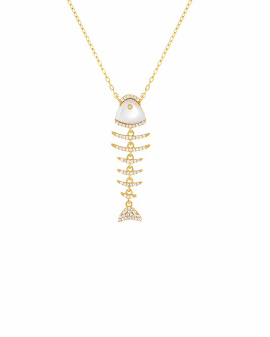 Elevated Fish Mother of Pearl Necklace