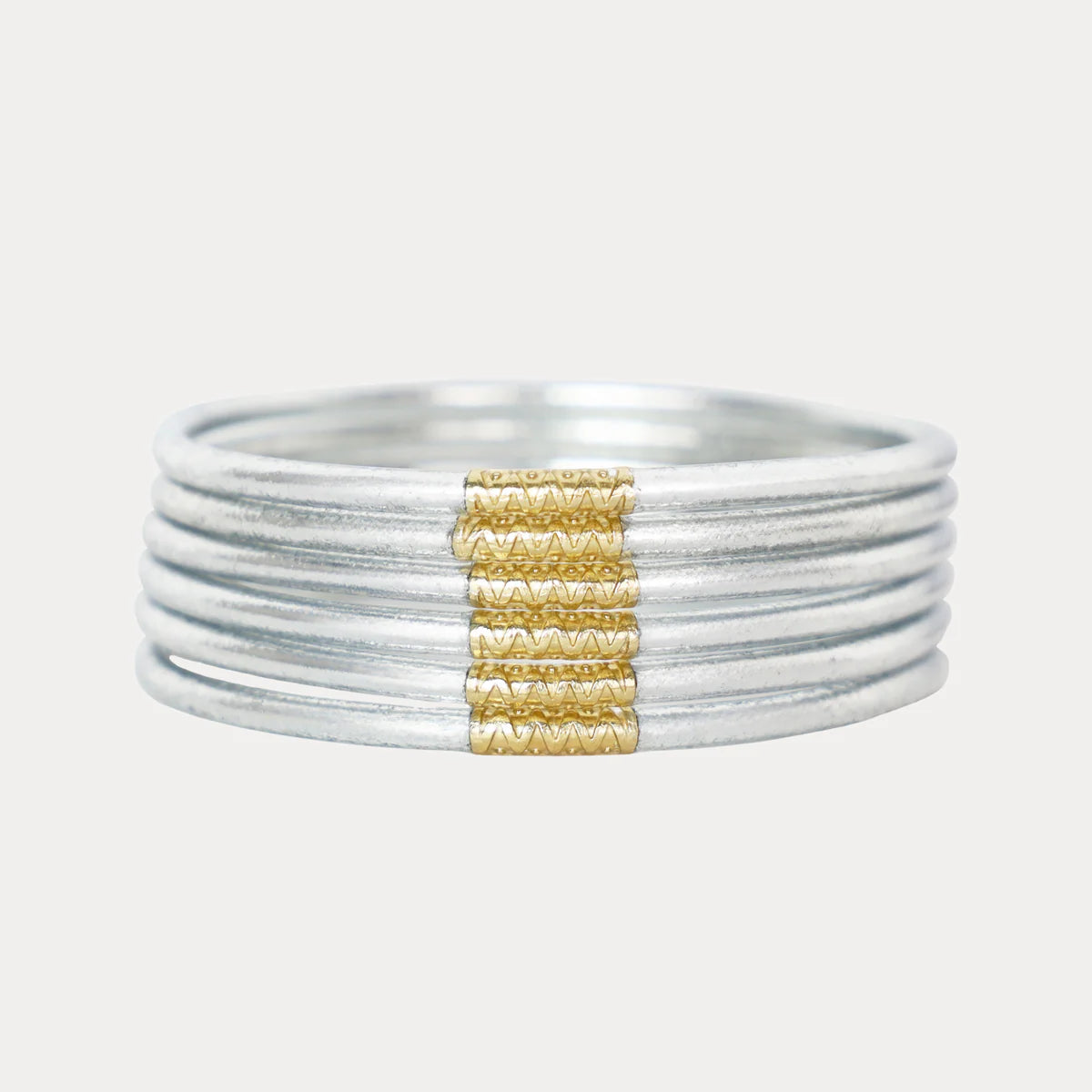 SILVER LUMINE ALL WEATHER BANGLES (SET OF 6)