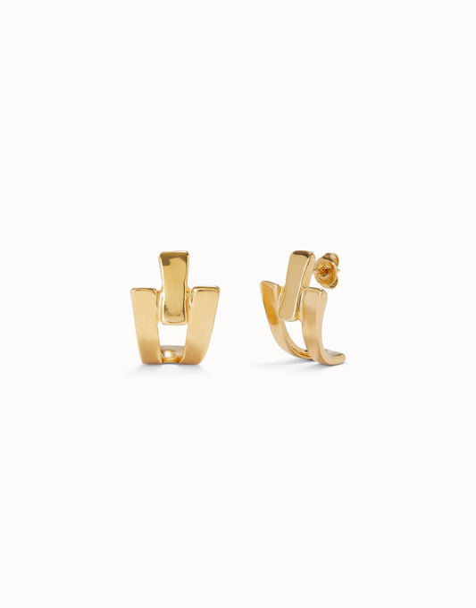 Triple-Curve Stud Earrings